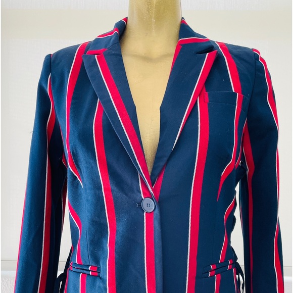 ROMEO & JULIET NWT $260 Lace-Up Striped Fitted BLAZER Small - Picture 10 of 14